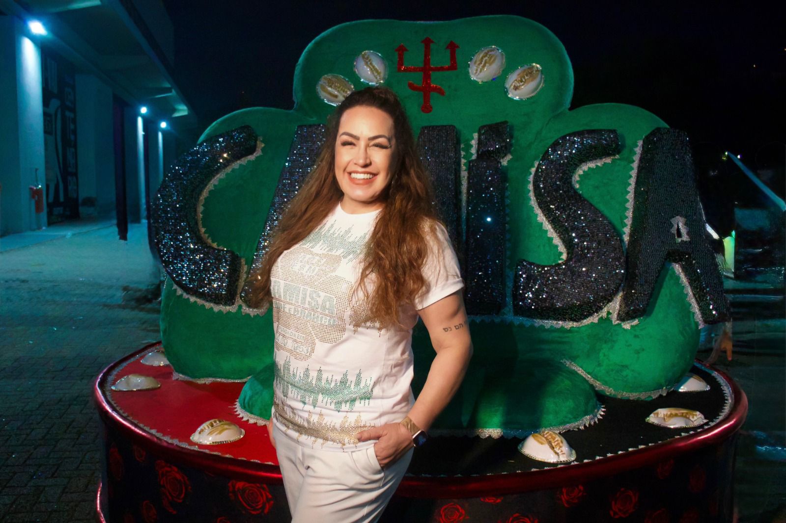 Gina Garcia marca presença na Festa de Lançamento dos Sambas-Enredo do Carnaval de SP 2026.