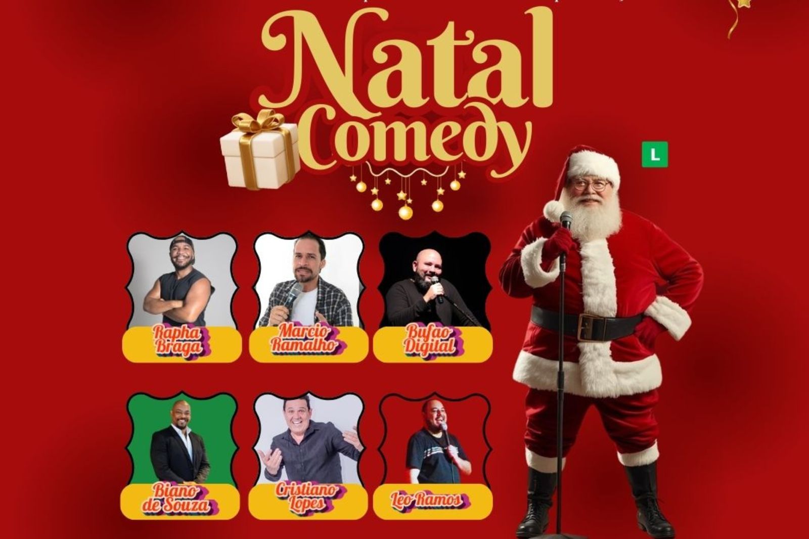 Natal Comedy chega à 3ª edição unindo humor, solidariedade e acesso à cultura no Teatro Del ArtEspetáculo acontece no dia 21 de dezembro, às 17h, na Barra da Tijuca, com elenco de humoristas e arrecadação solidária de brinquedos e leite em pó.