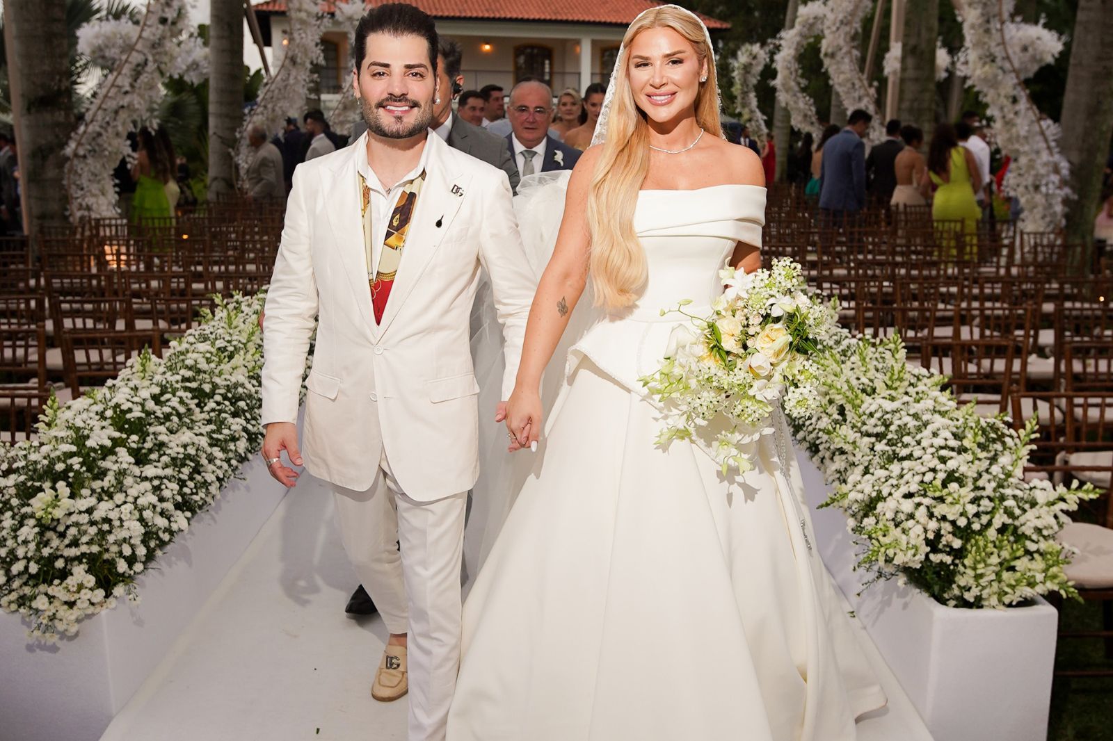 Guilherme, dupla de Benuto, se casa com Flaviana em festa luxuosa no interior de São Paulo.