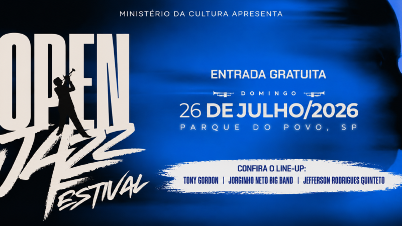 Open Jazz leva música e animação para o Parque do Povo no dia 26 de julho.